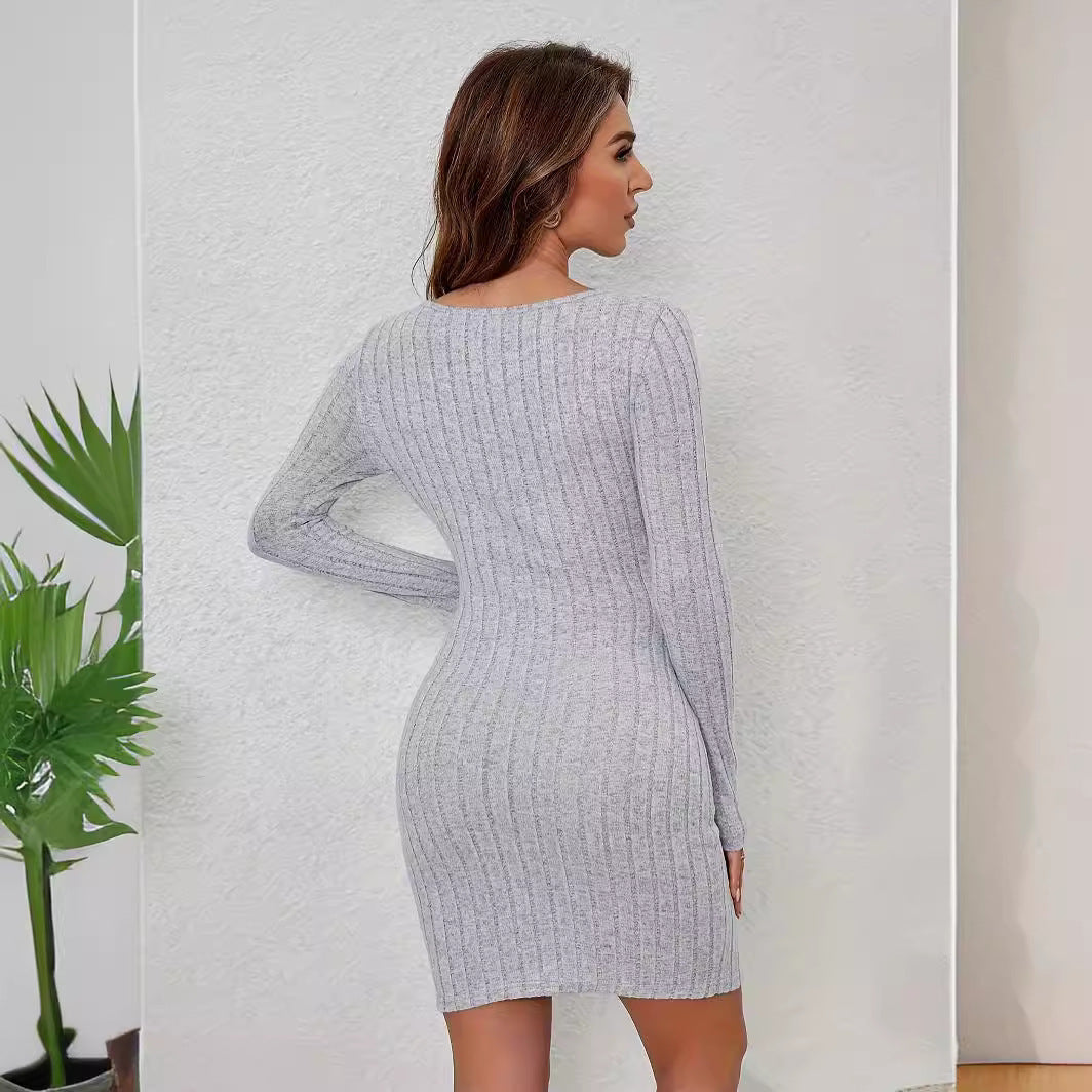 Elegantes Hollow-Strickkleid mit 3D-Effekt – Design Edition